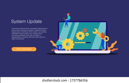 computer system update vector illustration concept isolated template white background can be use for presentation web banner UI UX landing page