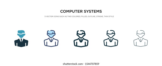 computer systems analyst icon in different style vector illustration. two colored and black computer systems analyst vector icons designed in filled, outline, line and stroke style can be used for