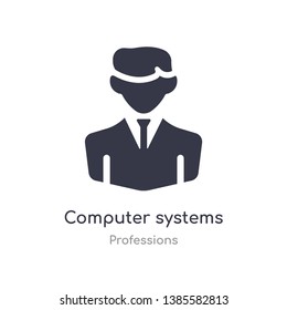 computer systems analyst icon. isolated computer systems analyst icon vector illustration from professions collection. editable sing symbol can be use for web site and mobile app
