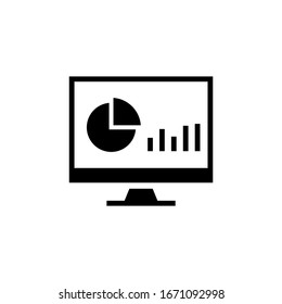 Computer systems analyst vector icon in black solid flat design icon isolated on white background