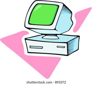 Computer system.Vector illustration