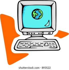 Computer system.Vector illustration