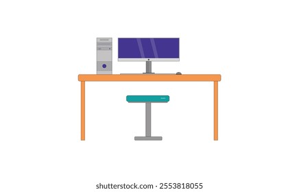 
Computer Table Design vector illustration for use.