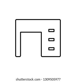 computer table glyph icon. Element of Furniture for mobile concept and web apps icon. Thin line icon for website design and development, app development
