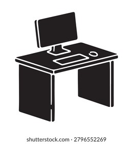 computer table glyph icon. Element of furniture icon for mobile concept and web apps. This computer table glyph icon can be used for web and mobile. Premium icon

