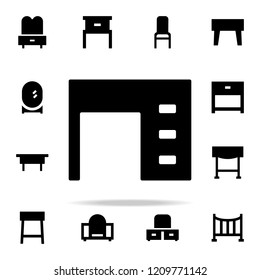 computer table glyph icon. Furniture icons universal set for web and mobile