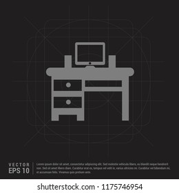 Computer Table Icon - Black Creative Background - Free vector icon
