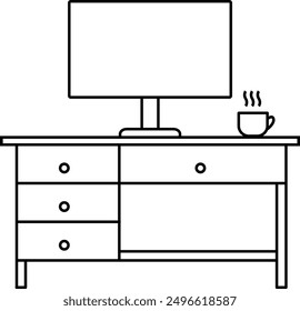 Computer table icon. Business signs and symbols.