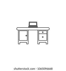 computer table icon. Element of furniture for mobile concept and web apps. Thin line  icon for website design and development, app development. Premium icon on white background