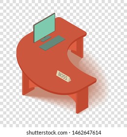 Computer table icon. Isometric illustration of computer table vector icon for web
