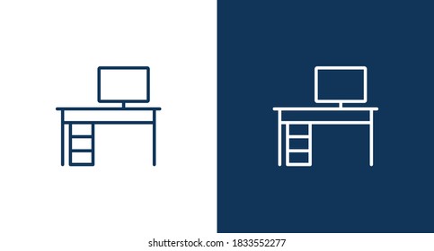 Computer table icon for web and mobile