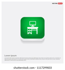 Computer Table IconGreen Web Button - Free vector icon