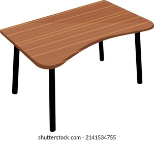 Computer table, illustration, vector on a white background.