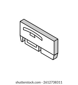computer table monitor top view isometric icon vector. computer table monitor top view sign. isolated symbol illustration