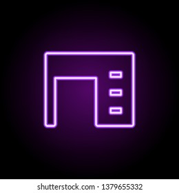 computer table neon icon. Elements of Furniture set. Simple icon for websites, web design, mobile app, info graphics