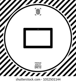 Computer tablet with blank screen, icon