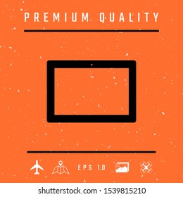 Computer tablet with blank screen, icon. Graphic elements for your design