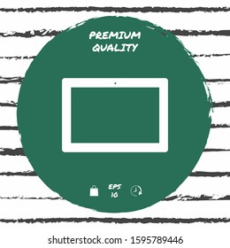 Computer tablet with blank screen, icon. Graphic elements for your design