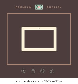 Computer tablet with blank screen, icon. Graphic elements for your design