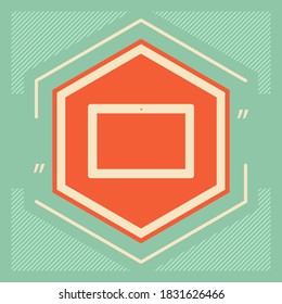 Computer tablet with blank screen, icon. Graphic elements for your design