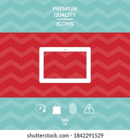 Computer tablet with blank screen, icon. Graphic elements for your design