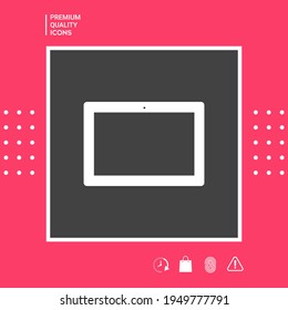 Computer tablet with blank screen, icon. Element for your design