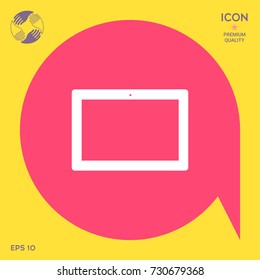 Computer tablet with blank screen, icon