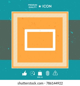Computer tablet with blank screen, icon