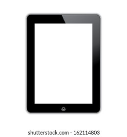 computer tablet with blank white screen. vector realistic illustration. eps10