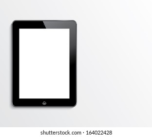 computer tablet with blank white screen. vector realistic illustration. eps10