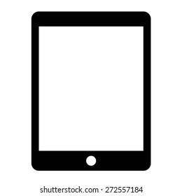 Computer tablet device flat vector icon for apps and websites