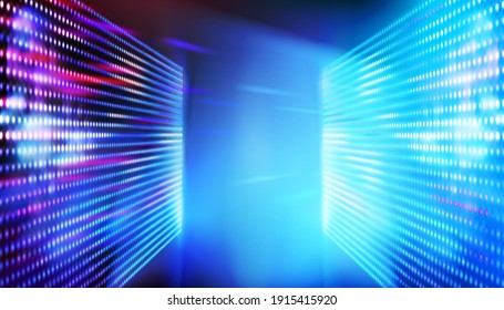 Computer or tablet display screens. Colorful abstract background. Light show on the stage. Vector illustration.