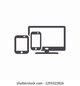 Computer, Tablet and Hand phone icon vector