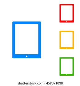 Computer tablet icon. Colorful set of icon - blue, red, yellow, green.