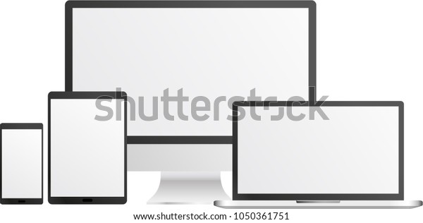 Computer Tablet Mobile Pc Vector Illustrator Stock Vector Royalty Free