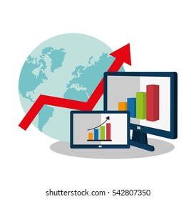 Computer tablet profit and money design