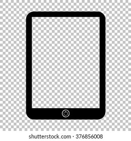 Computer tablet sign. Flat style icon on transparent background