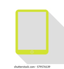 Computer tablet sign. Pear icon with flat style shadow path.