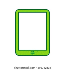 Computer tablet sign. Vector. Lemon scribble icon on white background. Isolated