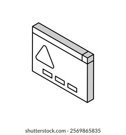 computer task error isometric icon vector. computer task error sign. isolated symbol illustration