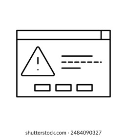 computer task error line icon vector. computer task error sign. isolated contour symbol black illustration