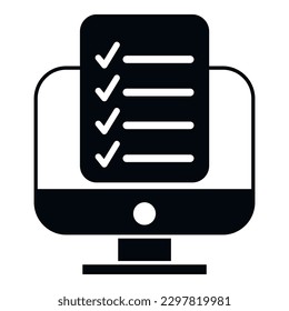 Computer task schedule icon simple vector. Event time. Manager list