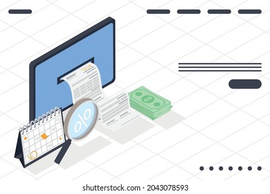 Computer mit Steuerzeichen auf weißem Hintergrund