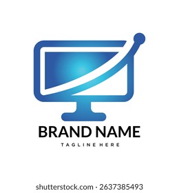 computer tech  technology logo template