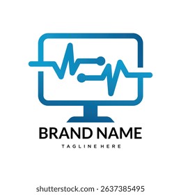computer tech  technology logo template