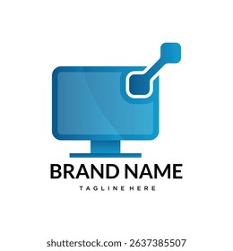 computer tech  technology logo template