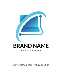 computer tech  technology logo template