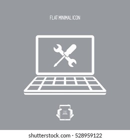 Computer technical support - Vector icon