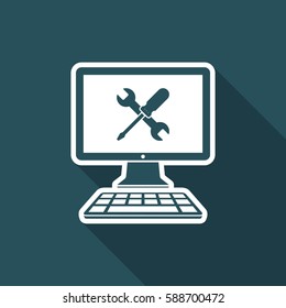 Computer technical support - Vector icon