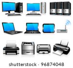 Computer Technology - All elements are grouped and on individual layers in the vector file for easy use.